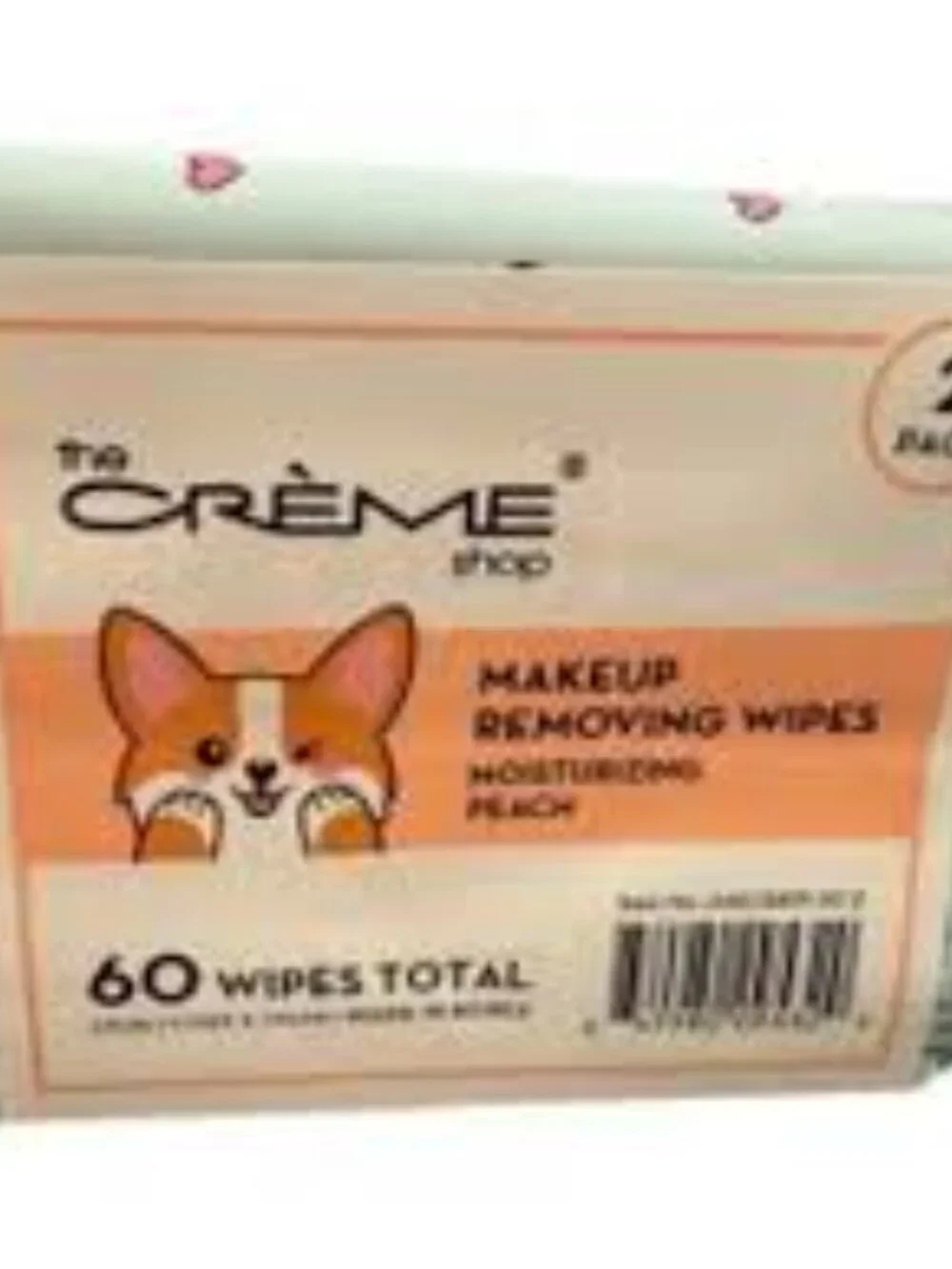 NWT-The Crème Shop Makeup Removing Wipes made with Moisturizing Peach 2PK